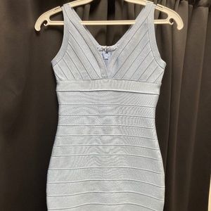 Katie J NYC Metallic Gray Formal Dress